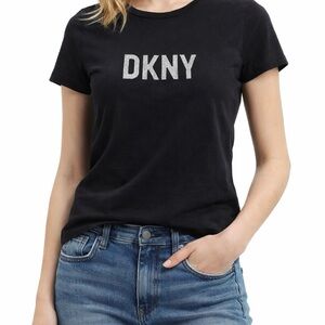 DKNY Black Tee with Silver Logo